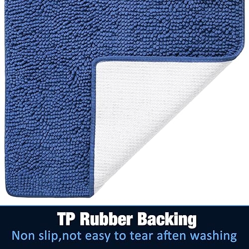 Miniatura 4 de LOCHAS Alfombra de baño de lujo, tapete de baño peludo 60 x 152 cm, alfombras de baño lavables antideslizantes para la ducha, alfombras suaves de