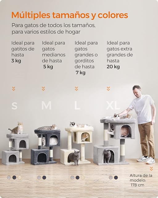 Foto 7 de 8 de Feandrea Árbol para Gatitos, Torre de 65 cm, 2 Cuevas, Rascador