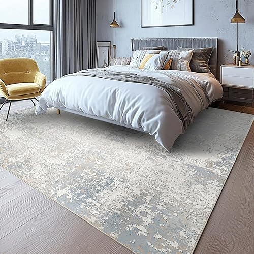 Miniatura 65 de Alfombra abstracta moderna de 3 x 5, antideslizante, resistente a las manchas, lavable, con respaldo de goma, alfombra de suelo que no desprende