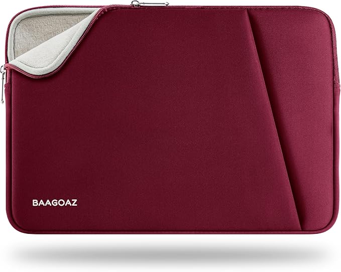 15,6-16 Pouces Housse pour la Plupart des PC Portable Chromebook de 15,6", Compatible avec Partiels de Ordinateur Portable 16 Pouces avec des Bords Étroits Sacoche Pochette, Rouge