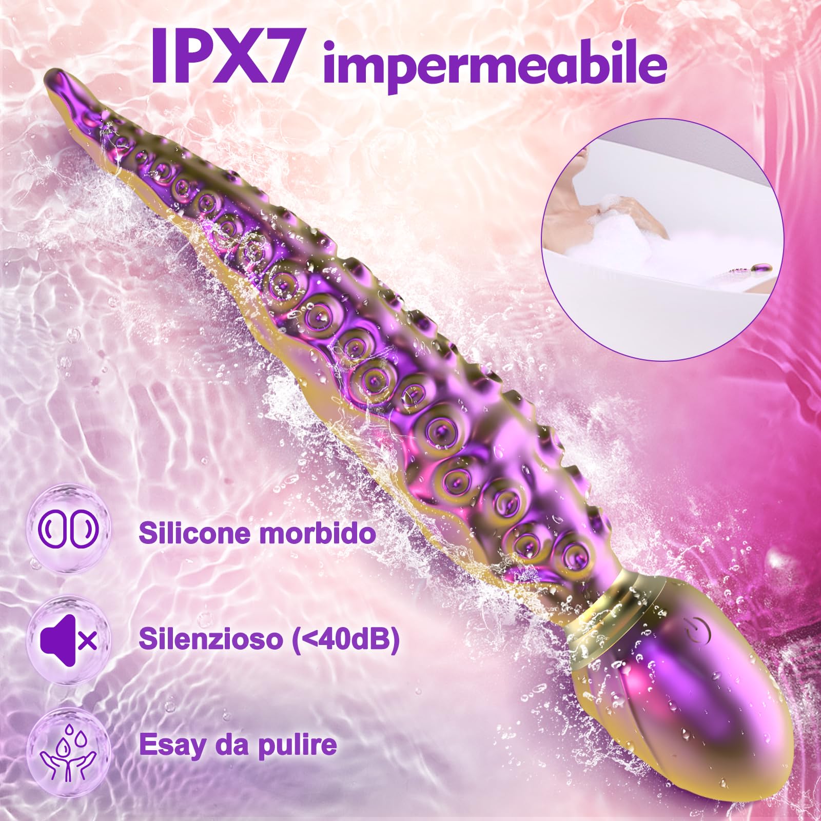Sex Toys Vibratoreper Donna Professionale-Vibratore Donna Doppia Stimolazione Clitoride e Vagina con 10 Modalità Vibrazione,Vibratoreper Donna Realistico per Punto G Squirting Sex Toys Coppia Donna.