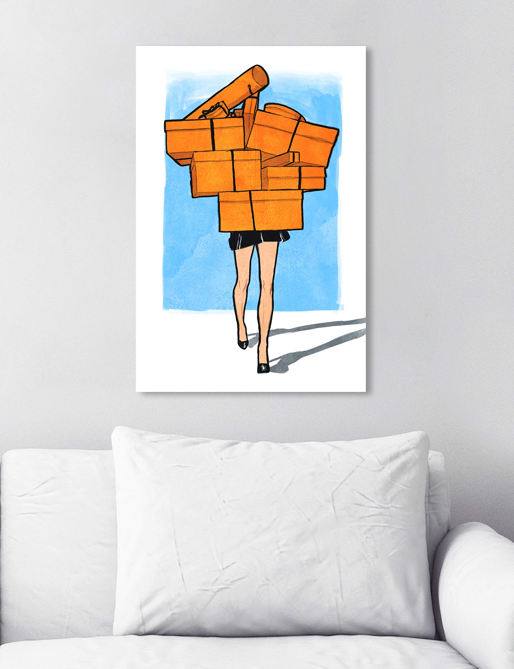 【新品】OliverGal Orange Box Overload Amazon.com: Oliver Gal 'Orange Box Overload' The Fashion Wall Art