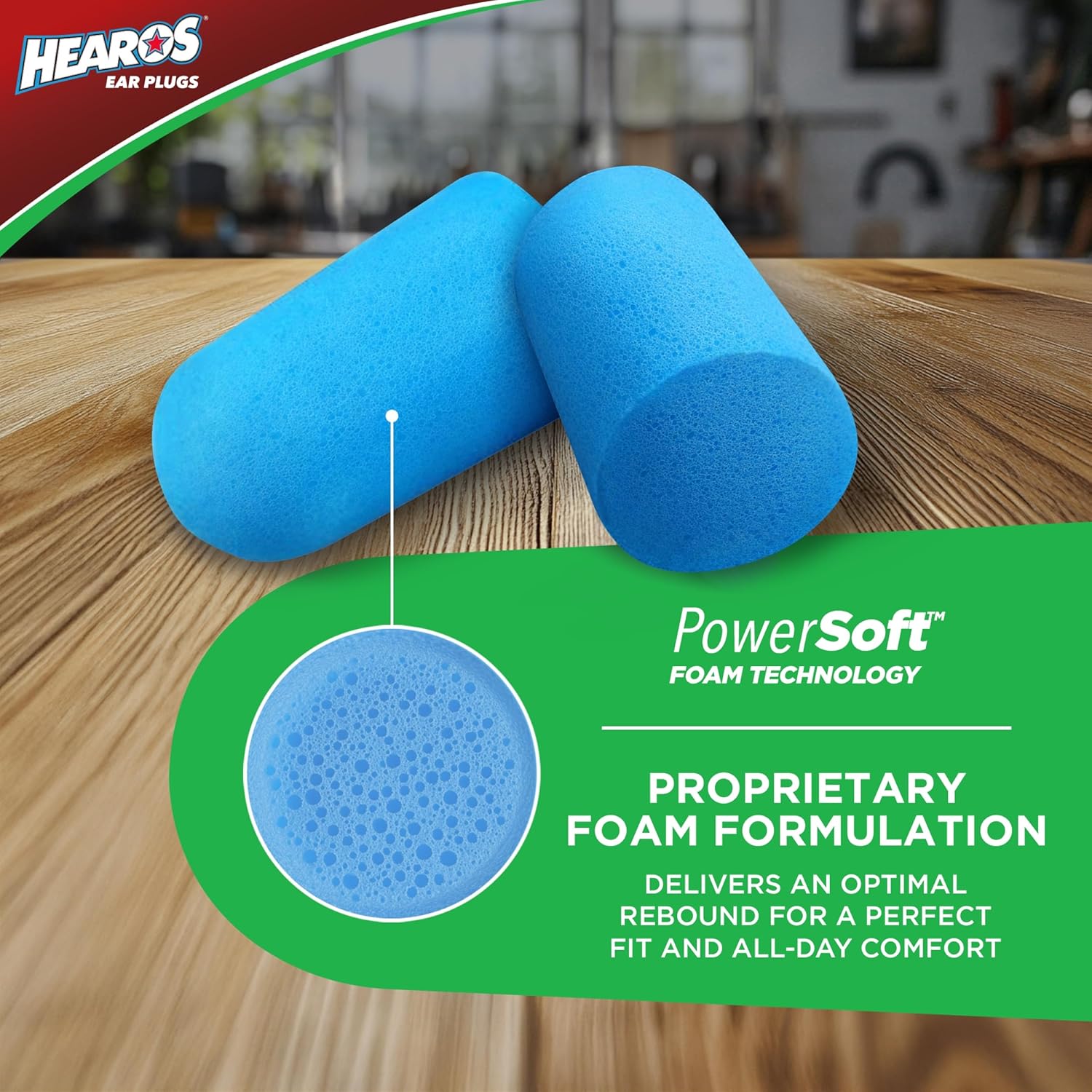 HEAROS Xtreme Protection Ear Plugs, NRR 33, 14 Pair, PU Foam, ANSI Certified, Blue (5826) - Image 2