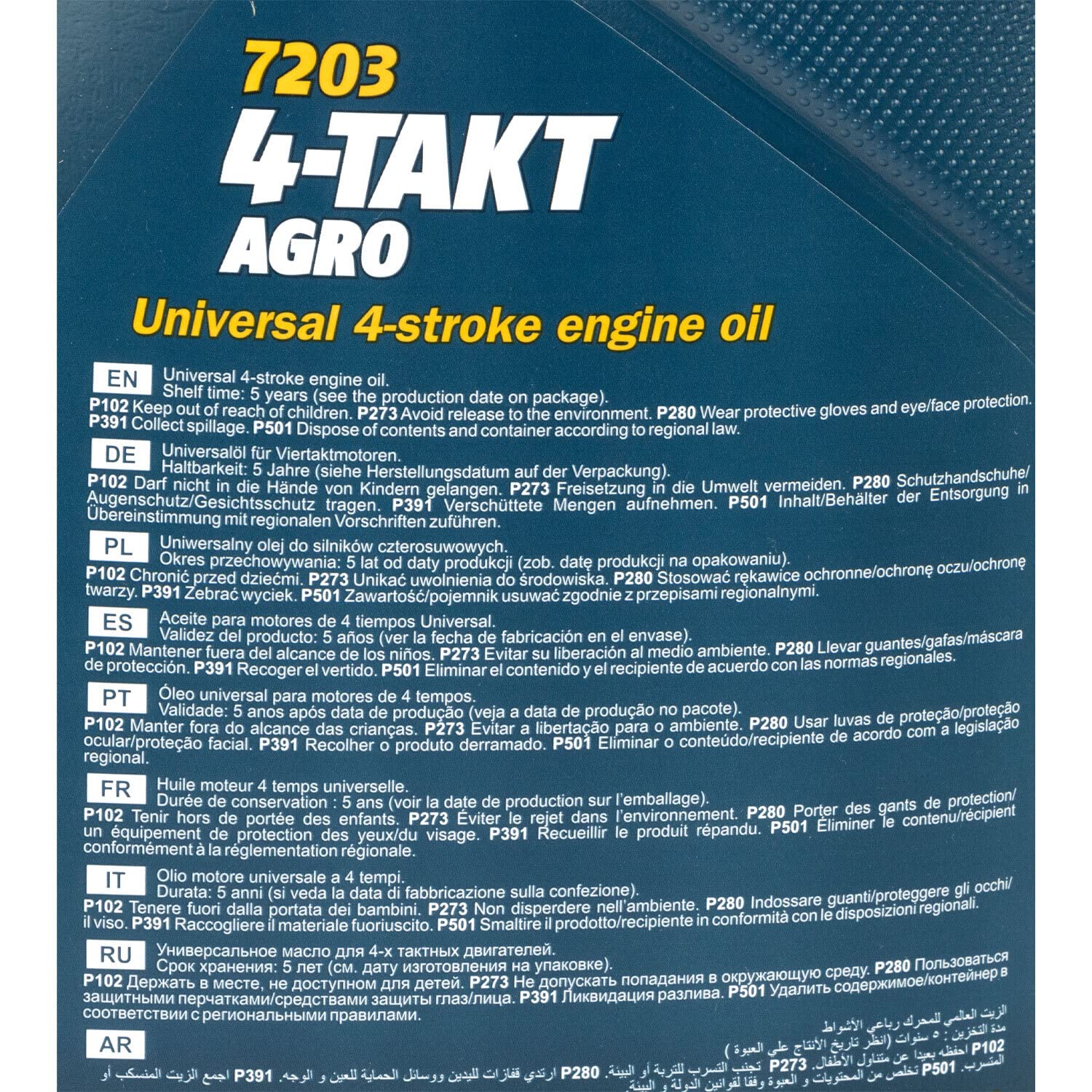 Motoröl Motor Öl für 4-Takt Traktoren Rasenmäher Agro SAE 30 MANNOL API SG 3 X 4 Liter