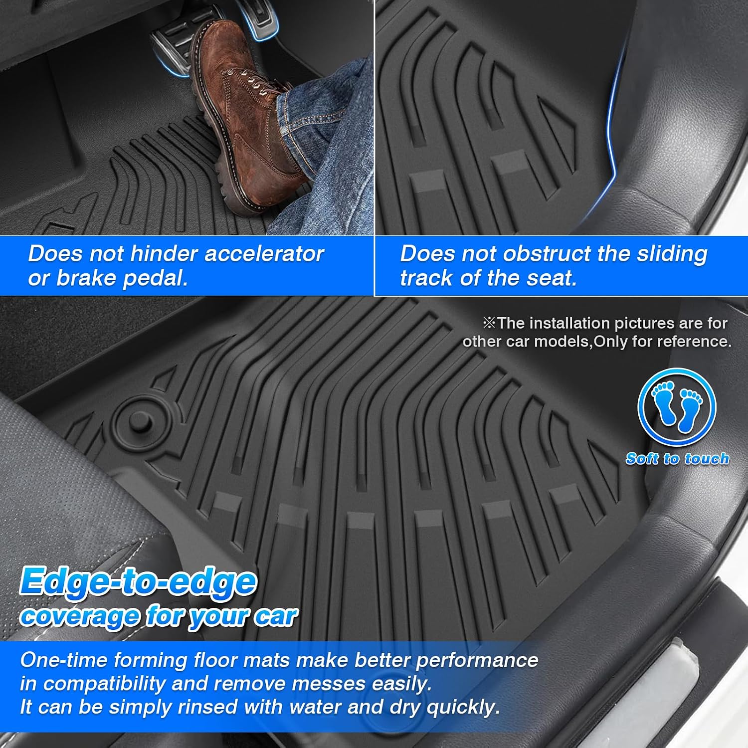 F250 Floor Mats - Car Mats for 2017-2026 Ford F250/F350/F450 Supercrew Cab, All Weather Floor Mat for F350 Accessories, Heavy Duty Rubber Mats, Car Accessories