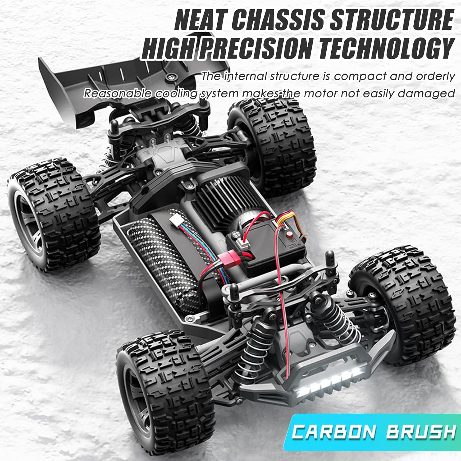 1:18 Scale Remote Control Car, 28 KM/H High Speed Off Road Vehicle, 4x4 All Terrains RC Trucks with LED Headlights, 2.4GHz Monster Hobby RC Car Gift for Teens Adults
