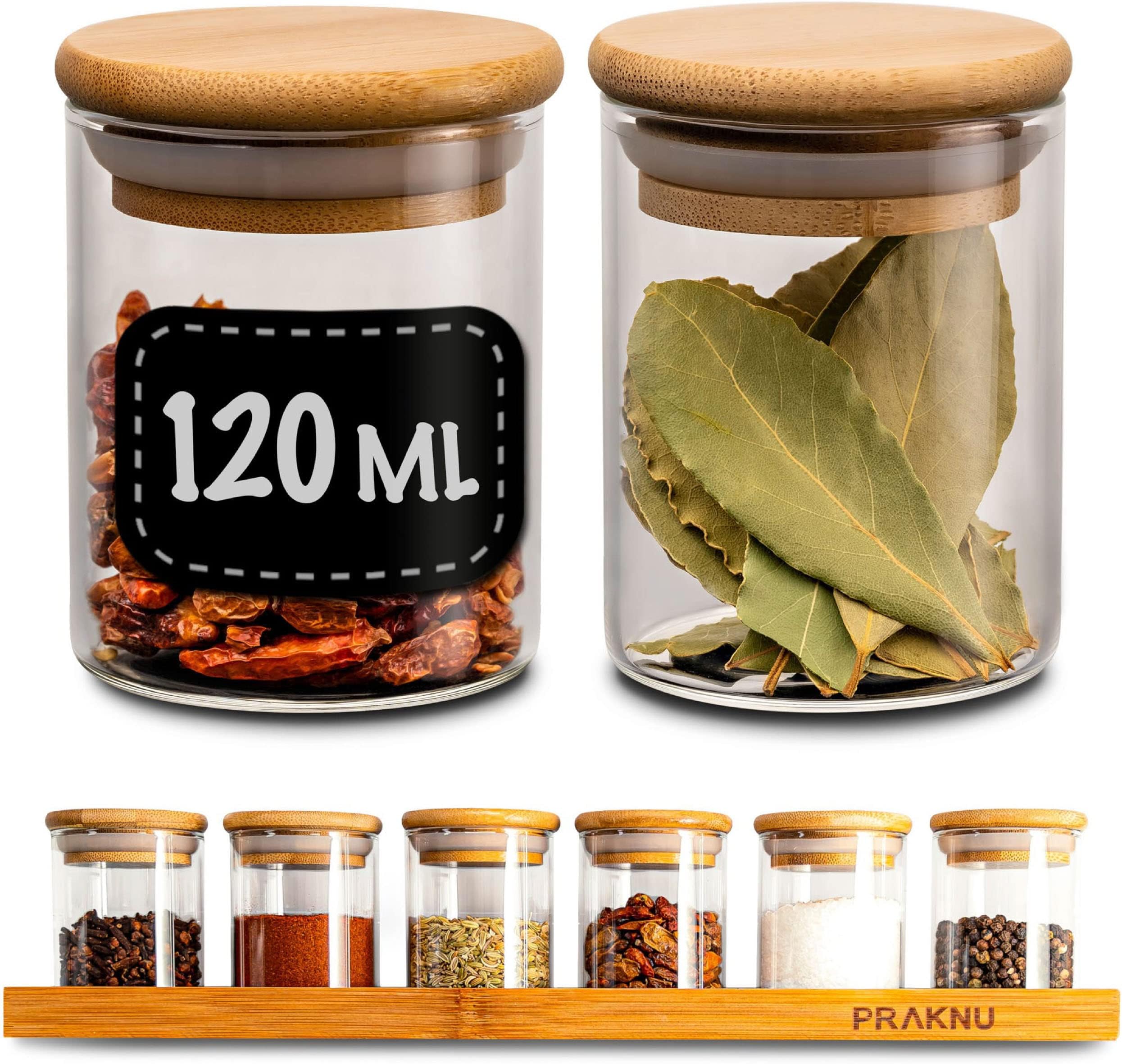2 Barattoli In Vetro Per Spezie Da 500 Ml Con Coperchio Ermetico, Per Sale, Pepe E Erbe