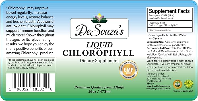 DeSouzas Premium Quality Liquid Chlorophyll