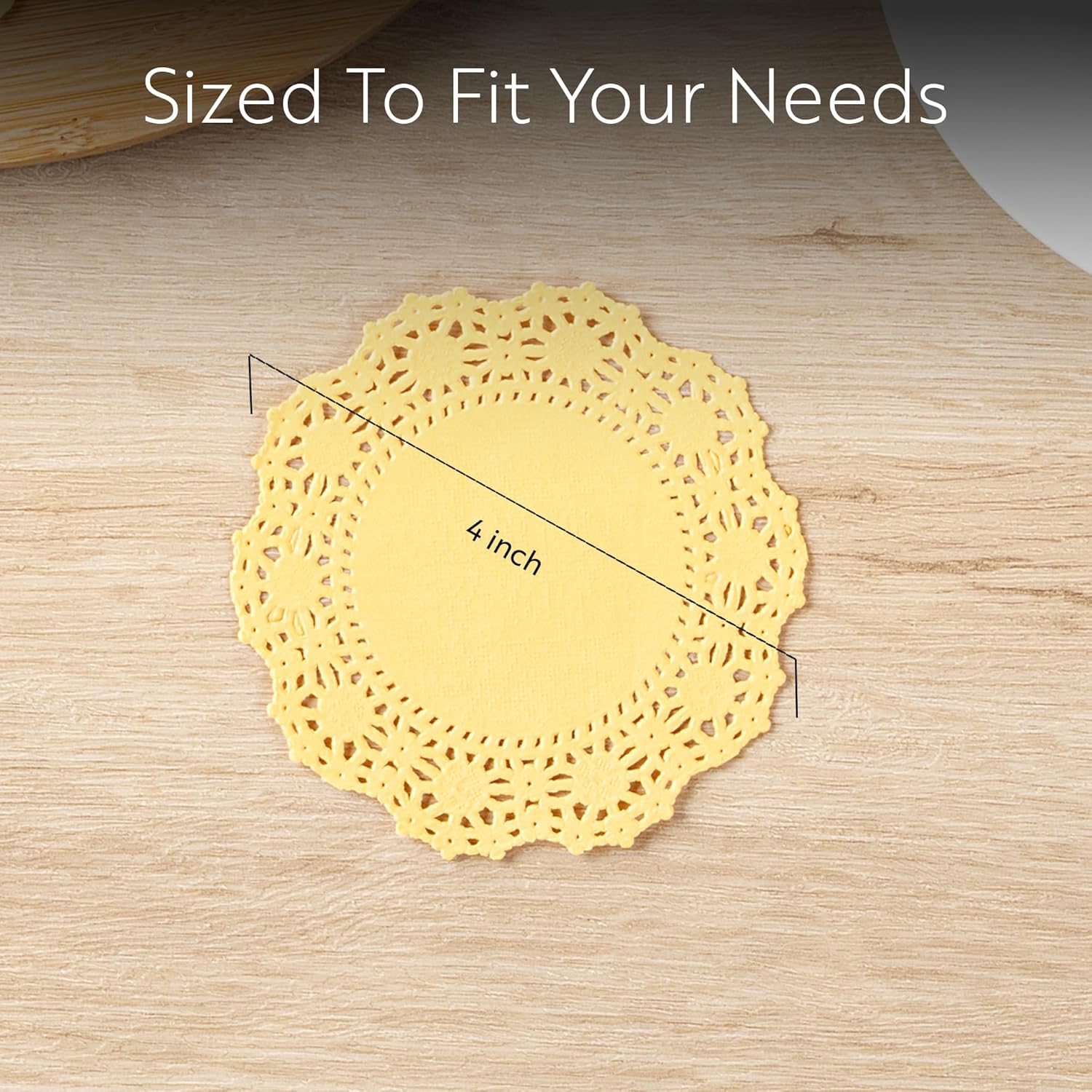 Pastry Tek 4 x 4 Inch Paper Lace Doilies, 4000 Disposable Table Doilies - Elegant Lace Finish, Long Lasting, Orange Paper Doily, for Pastries, Cupcakes, Desserts - Restaurantware