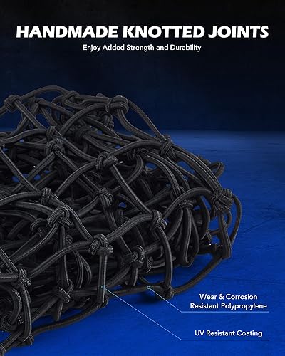 Miniatura 7 de ORION MOTOR TECH Red de carga para camas de camioneta, red de carga de camión de 4 x 6 pulgadas y rejilla de carga para portaequipajes compatible