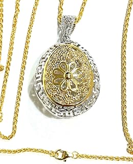 pierre lorren Designer Faberge Egg Jewelry DIAMOND LOVE Necklace PLATINUM GOLD Plated SOLID Sterling SILVER Russian Fabergé Egg Diamond Pendant for women Infinite Life Love Happines Gift for wife 3ct