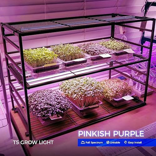 Miniatura 2 de Barrina Luces de cultivo para plantas de interior, espectro completo, 4 pies 160 W (8 x 20 W), tira de luz LED de cultivo para inicio de semillas,