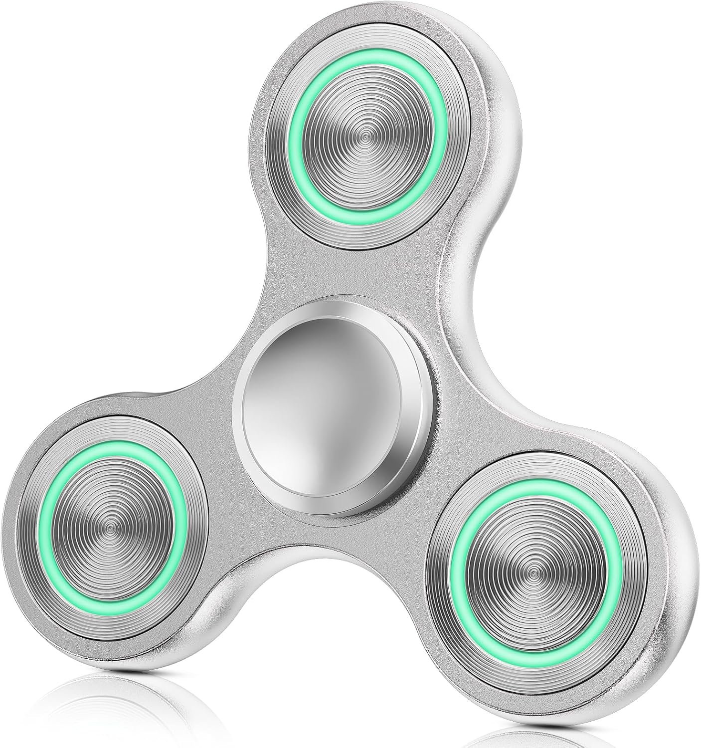 Glowing Fidget Spinner, Metal Silent Durable Light Up Fidgets Toys, 3-8 Min Spins Time, EDC ADHD Stress Anxiety Relieves Office Cool Desk Toy