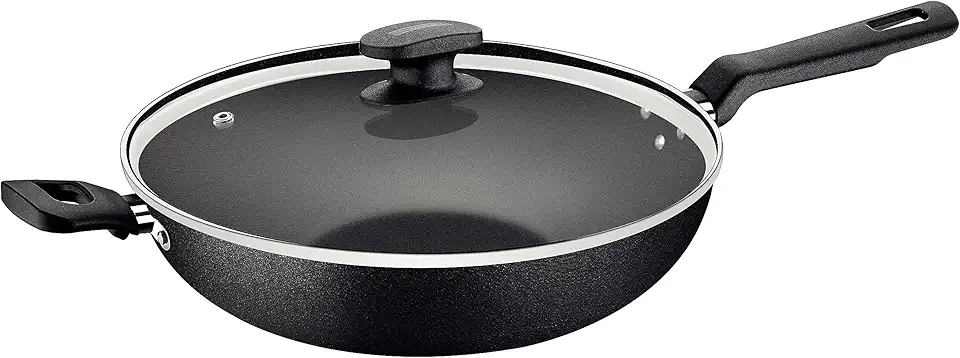 Wok Tramontina Loreto em Alumínio com Revestimento Interno Antiaderente Starflon Max com Tampa de Vidro 28 cm 3,3 L