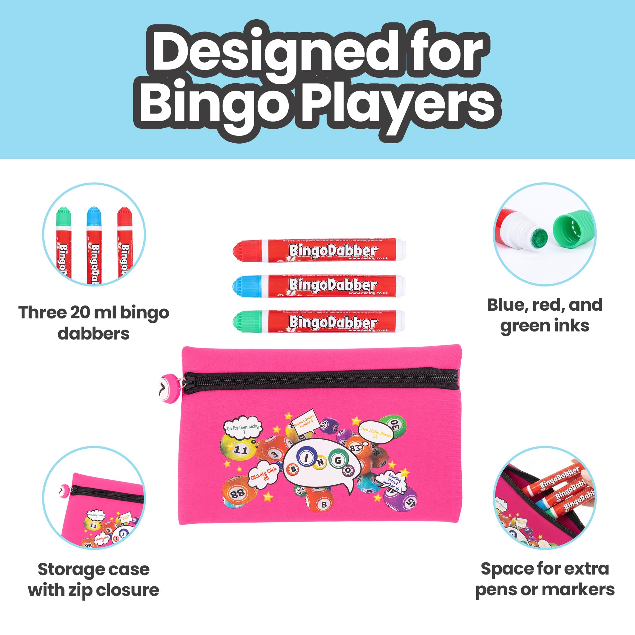 Bingo Dabber Case Holder Gift Set, Cerise - Image 4