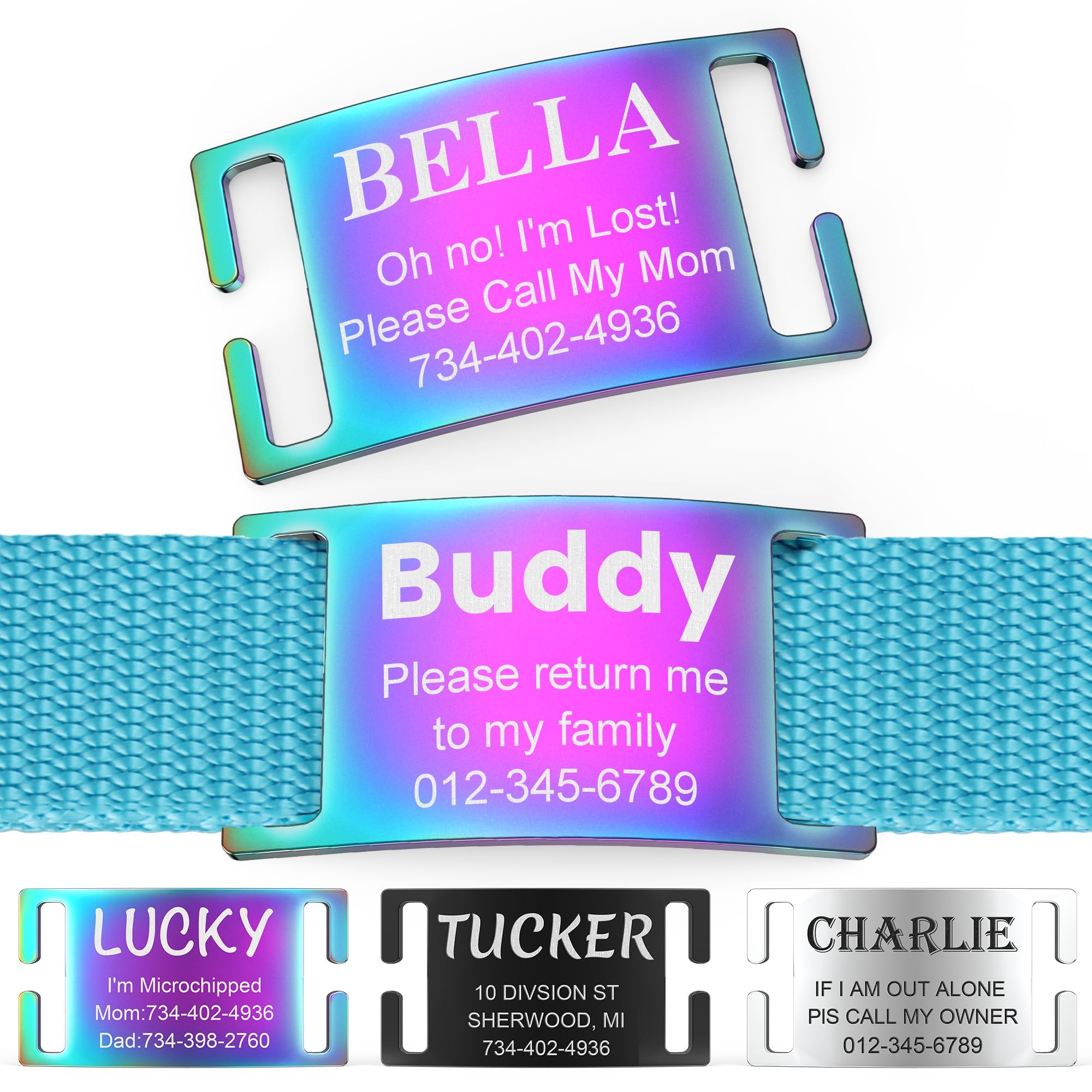 YEHANTI Dog Tags Personalized for Pets, Silent Slide On Pet