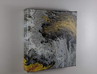 Abstract unique painting | acrylic painting “Sturm” acrylic pouring | canvas | 11,8" x 11,8" x 1,57"