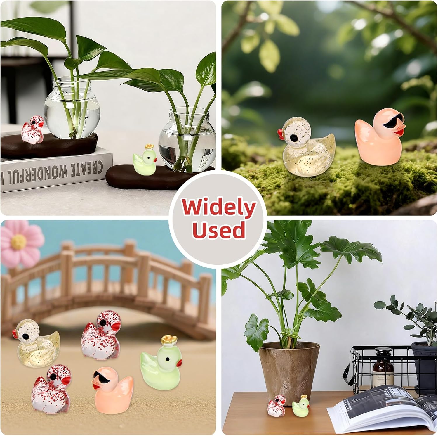 25pcs Mini Ducks Fairy Garden Accessories with Mini Suitcase