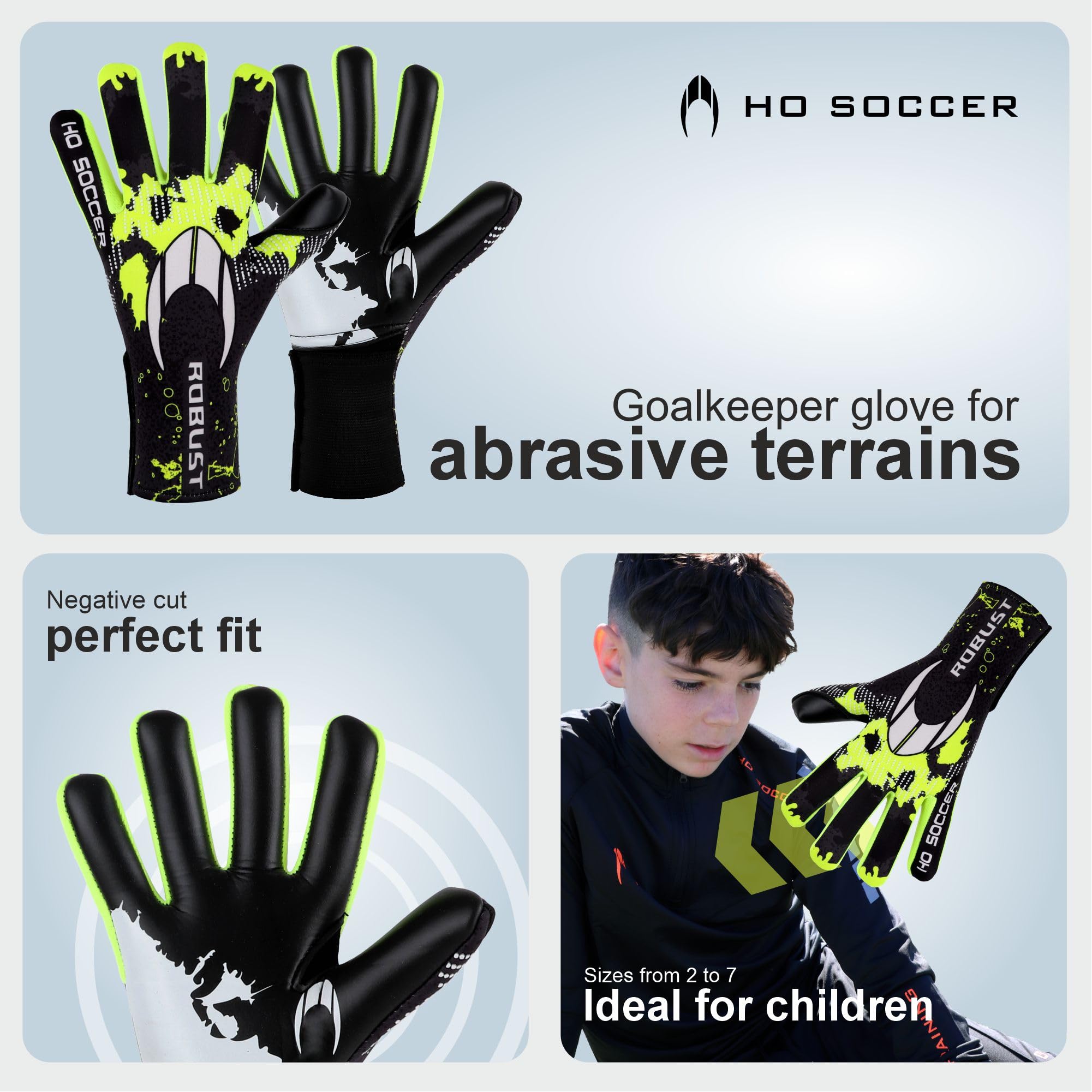 Guantes de Portero Ho Soccer Robust Lime Negro/Rojo 5,5