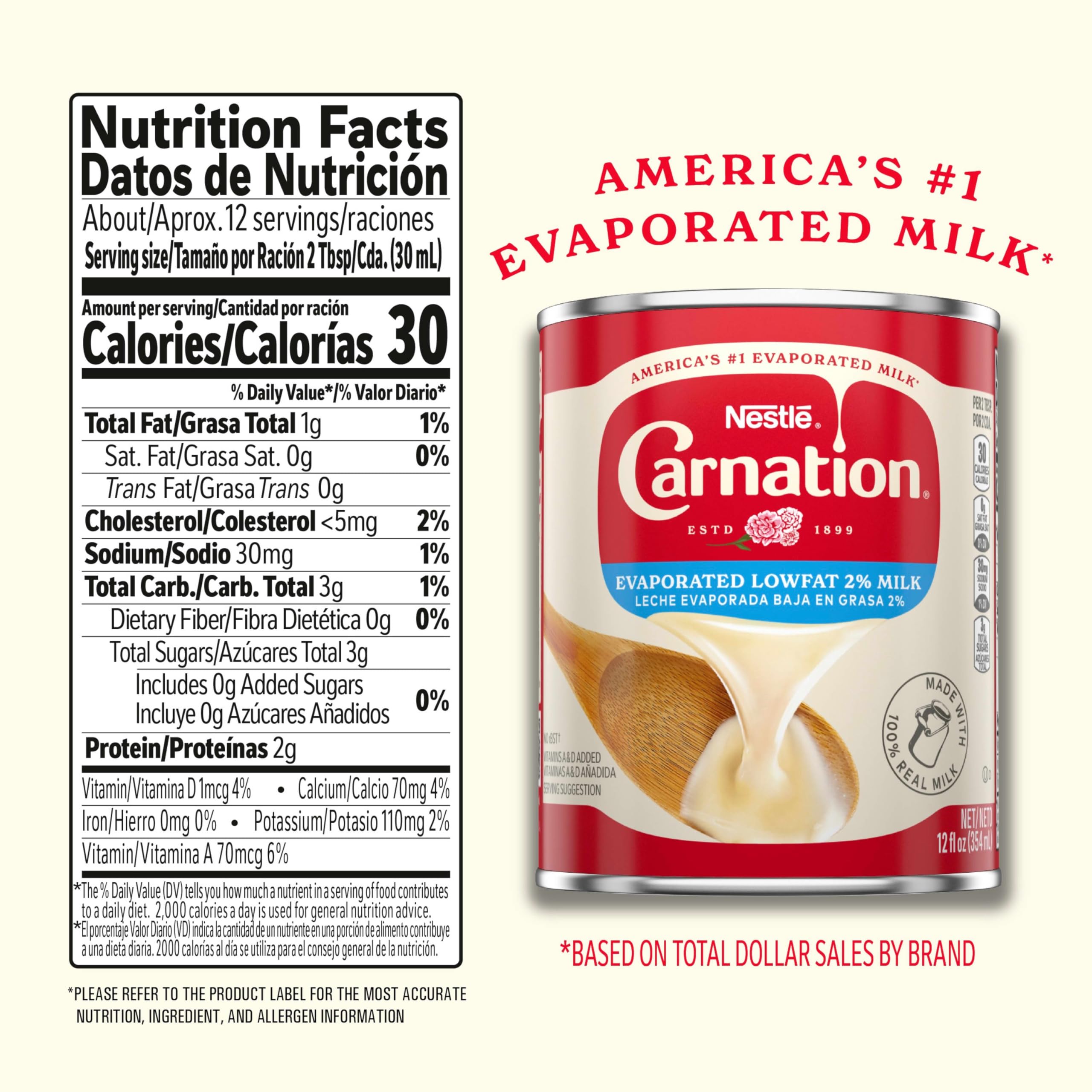 Nestle Carnation Lowfat 2 Evaporated Milk Vitamins A and D Added — view 2