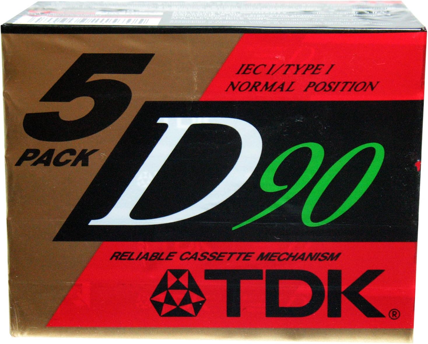 TDK Dynamic Performance D90 High Output IEC I / Type I - 5 Pack Audio Cassette Tapes
