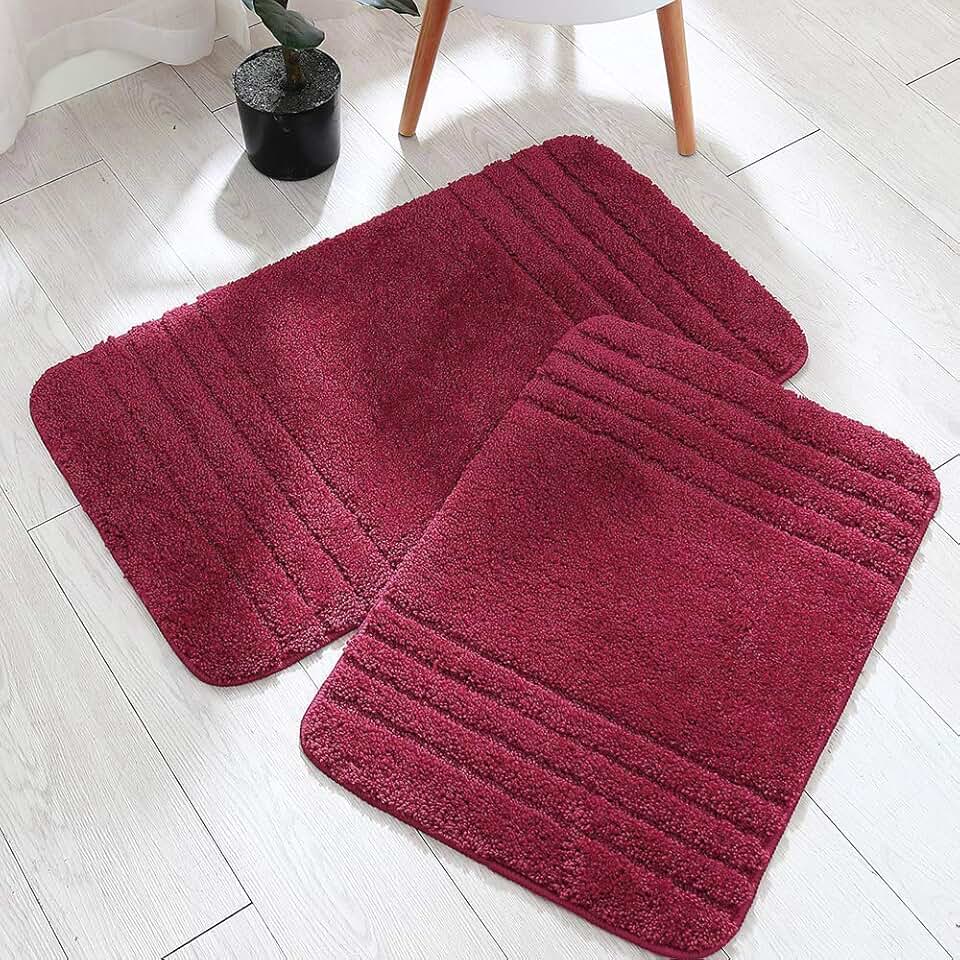burgundy bath rug
