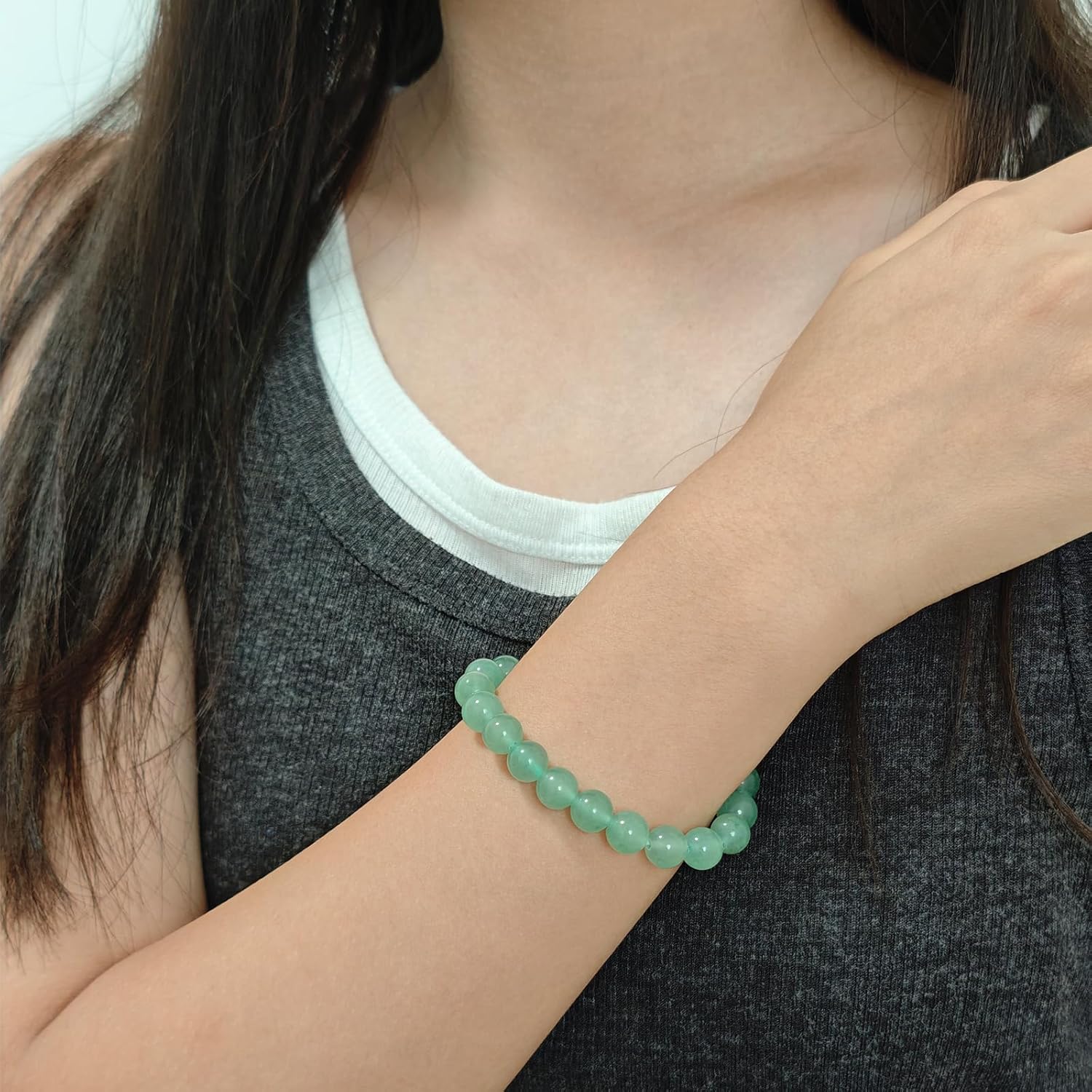 Natural Healing Gemstone Bracelet Handmade Yoga Stretch Elastic Bracelet Stress Relief Crystal Jewelry for Men and Women - Image 2