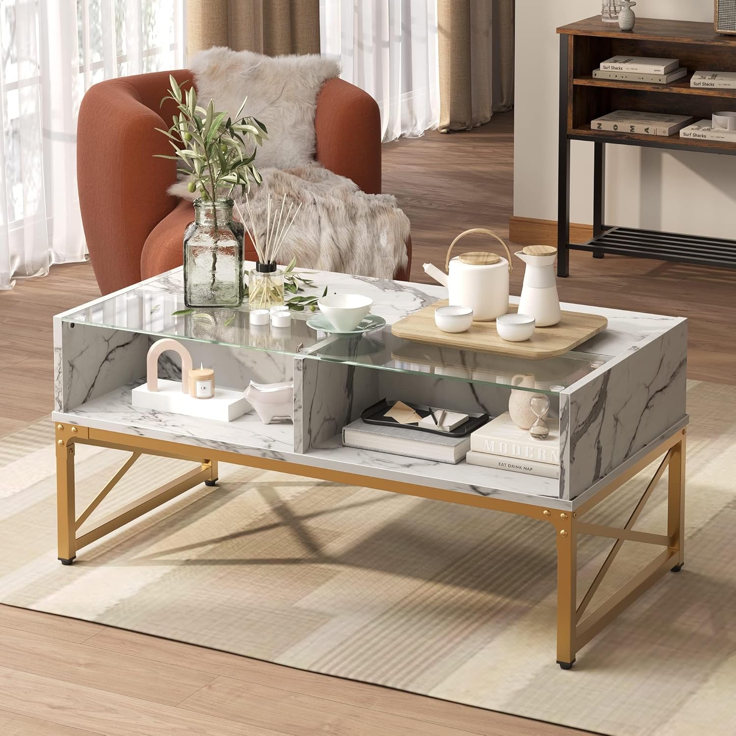 ÄNGESBYN アンゲスビーン リビングテーブル ÄNGESBYN アンゲスビーン リビングテーブル 収納付き, ブラック/パイン