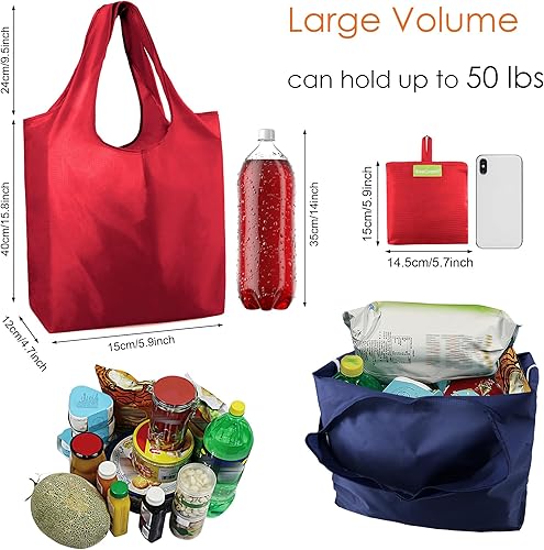 Vista 191 de BeeGreen Bolsas para comestibles, lavables a máquina, paquete de 12 bolsas extragrandes reutilizables, resistentes, plegables con banda Moss Marrs