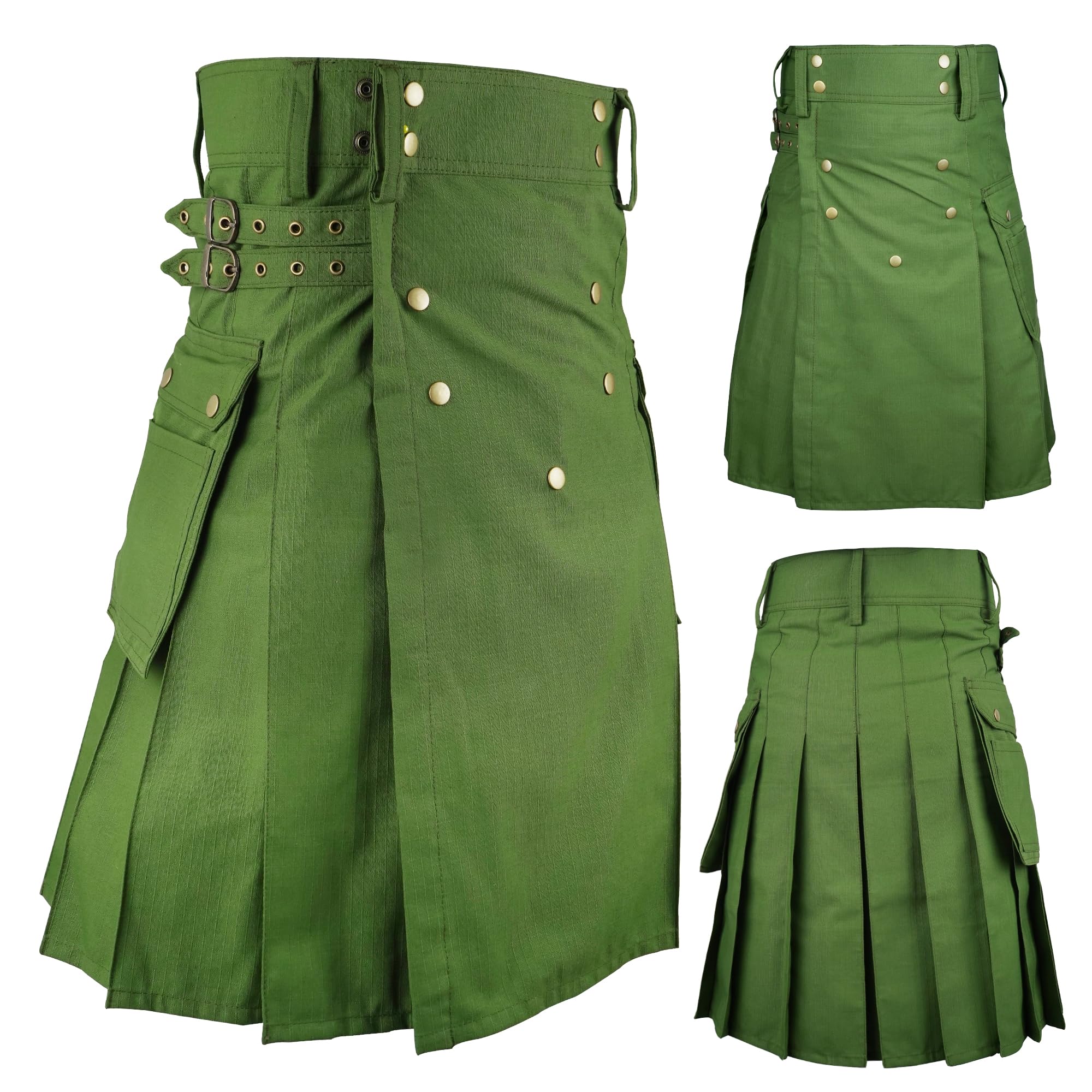 McWilliams Kilt for Men Scottish Hybrid Sports Utility Mens Kilt, Green, 48