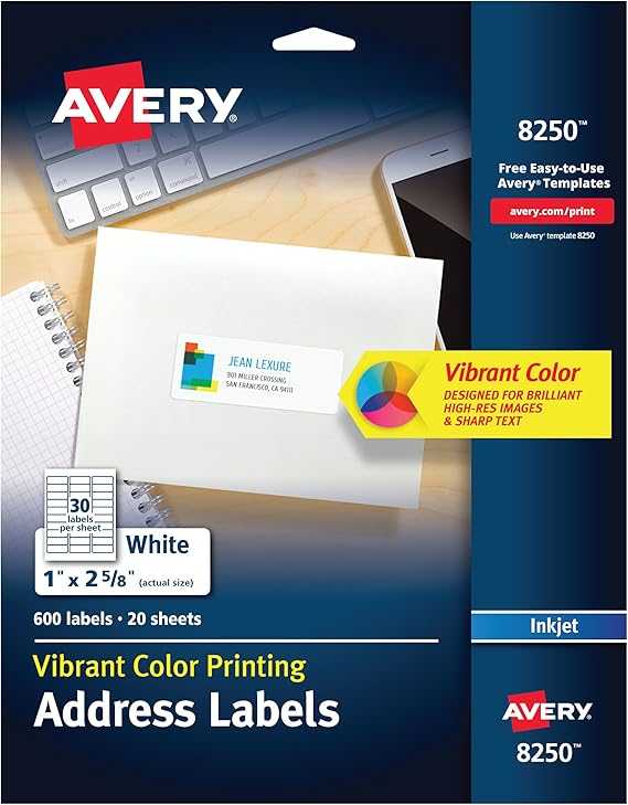 Amazon.com : Avery Address Labels For Ink Jet Printers 8250 ...
