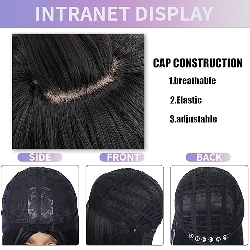 Miniatura 5 de MUPUL Pelucas sintéticas onduladas moradas para mujeres, cabello rizado largo de 26 pulgadas para cosplay, niñas y mujeres, fiesta de Halloween o