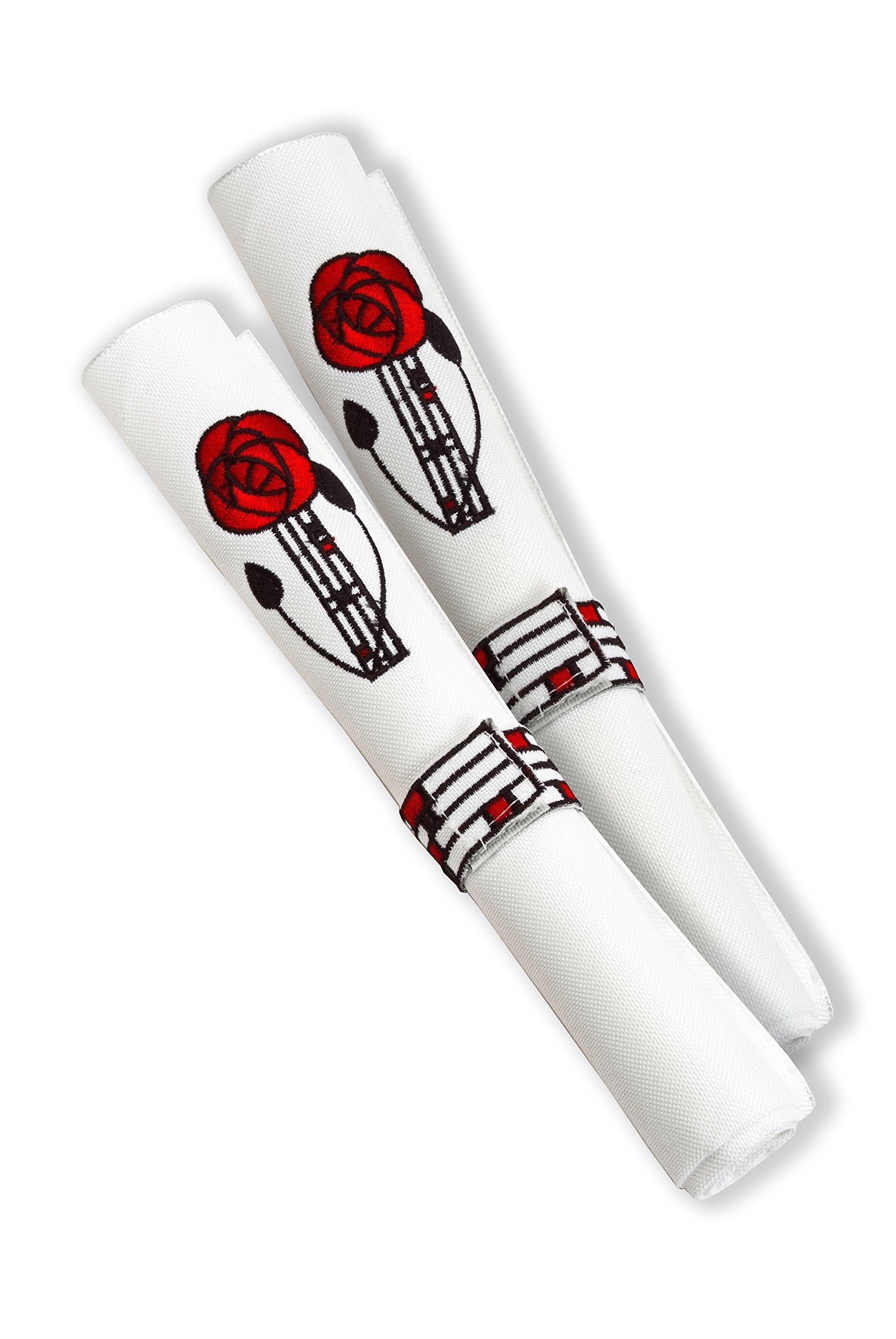 Justina Claire Rennie Mackintosh Rose Red Napkin and Buckle Set