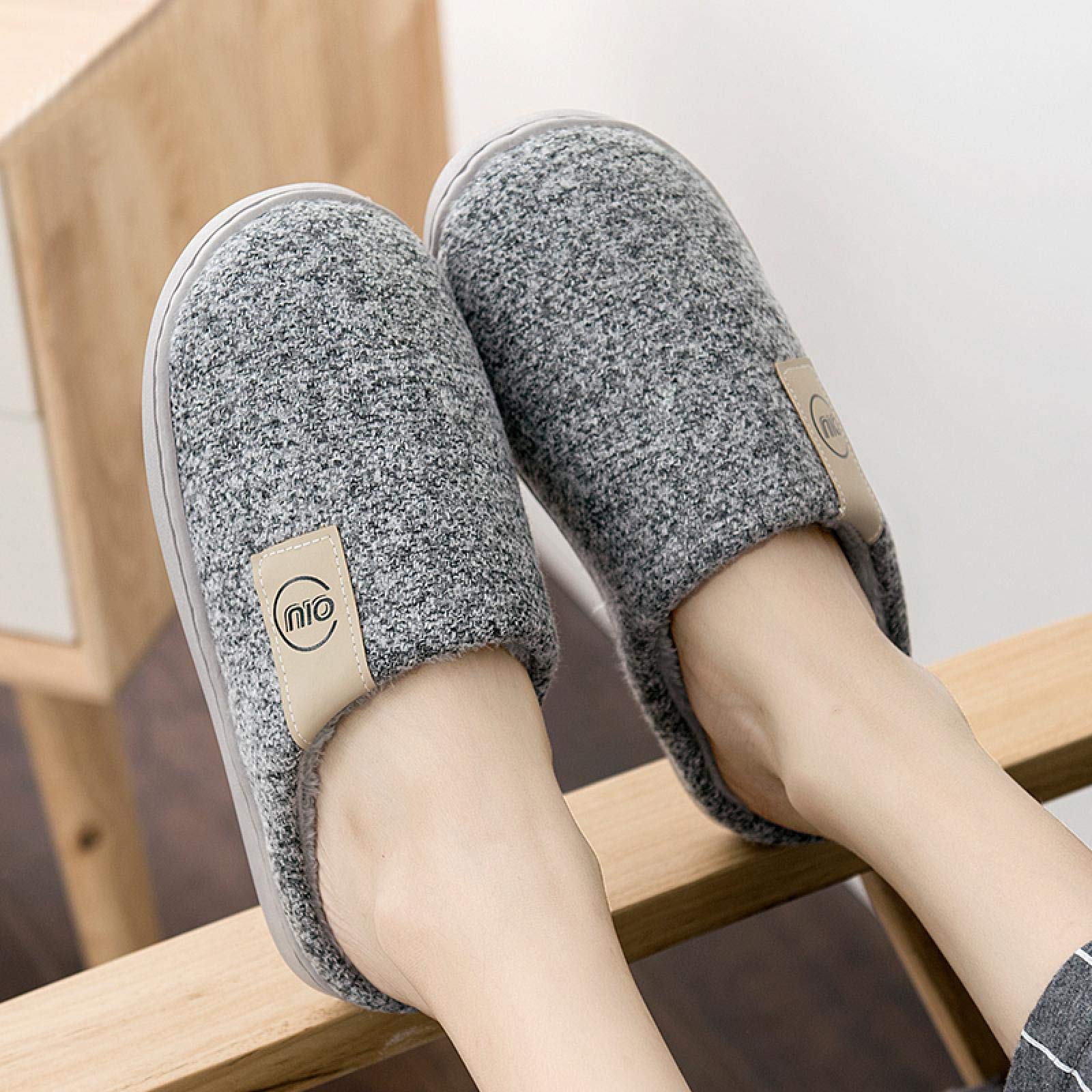 Un'Elegante Pantofole in Cotone Pantofole Calde Pantofole in Cotone Autumn Winter Outdoor Warm Men Slippers Casual Comfortable Fla