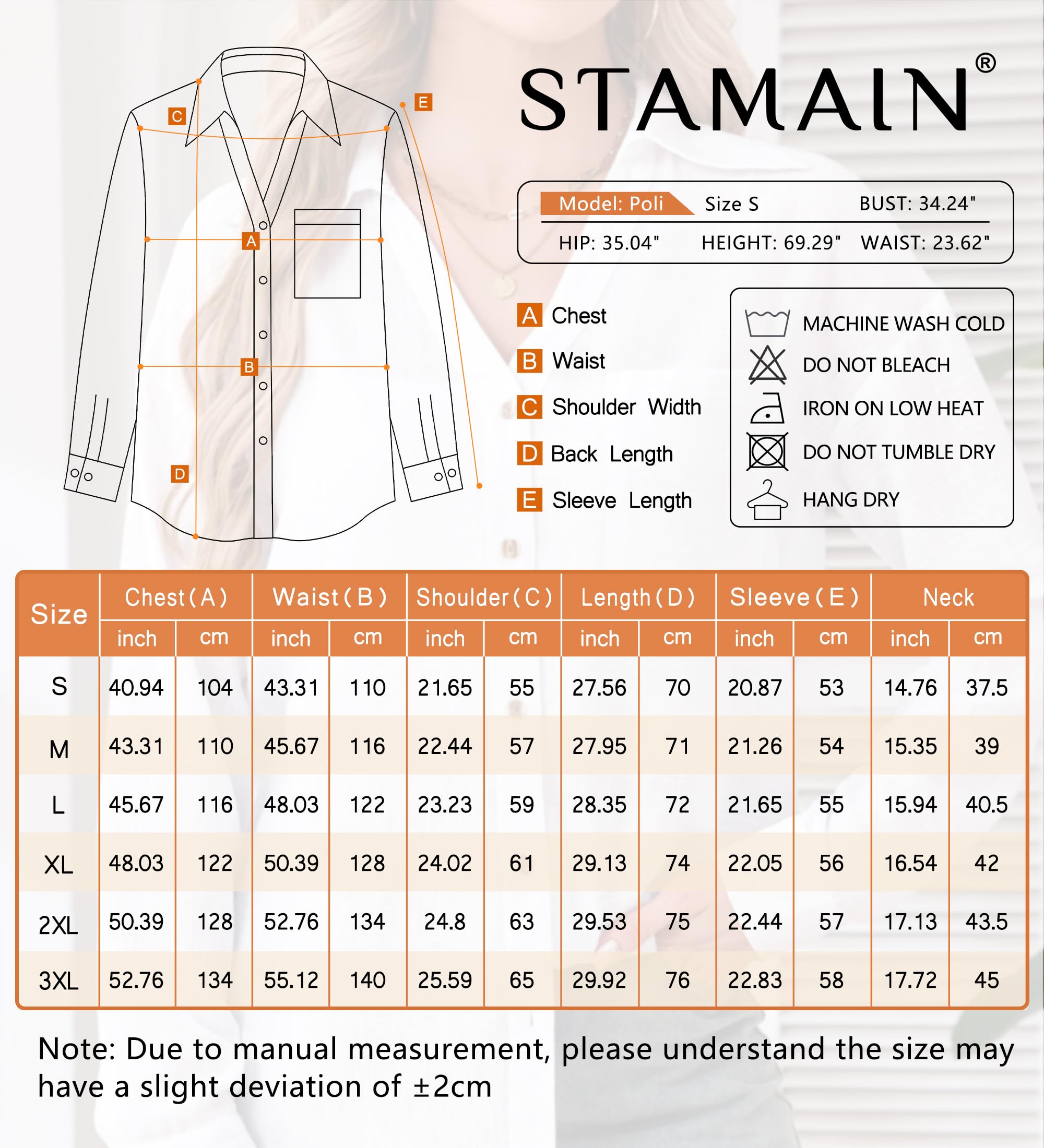 Enmain Camisa Mujer de Lino y Algodón Verano Blusa Manga Larga Cuello en V Camisas Casual Elegante Cómoda Corte Regular Tallas S-3XL Ideal para Oficina Trabajo Playa Vacaciones