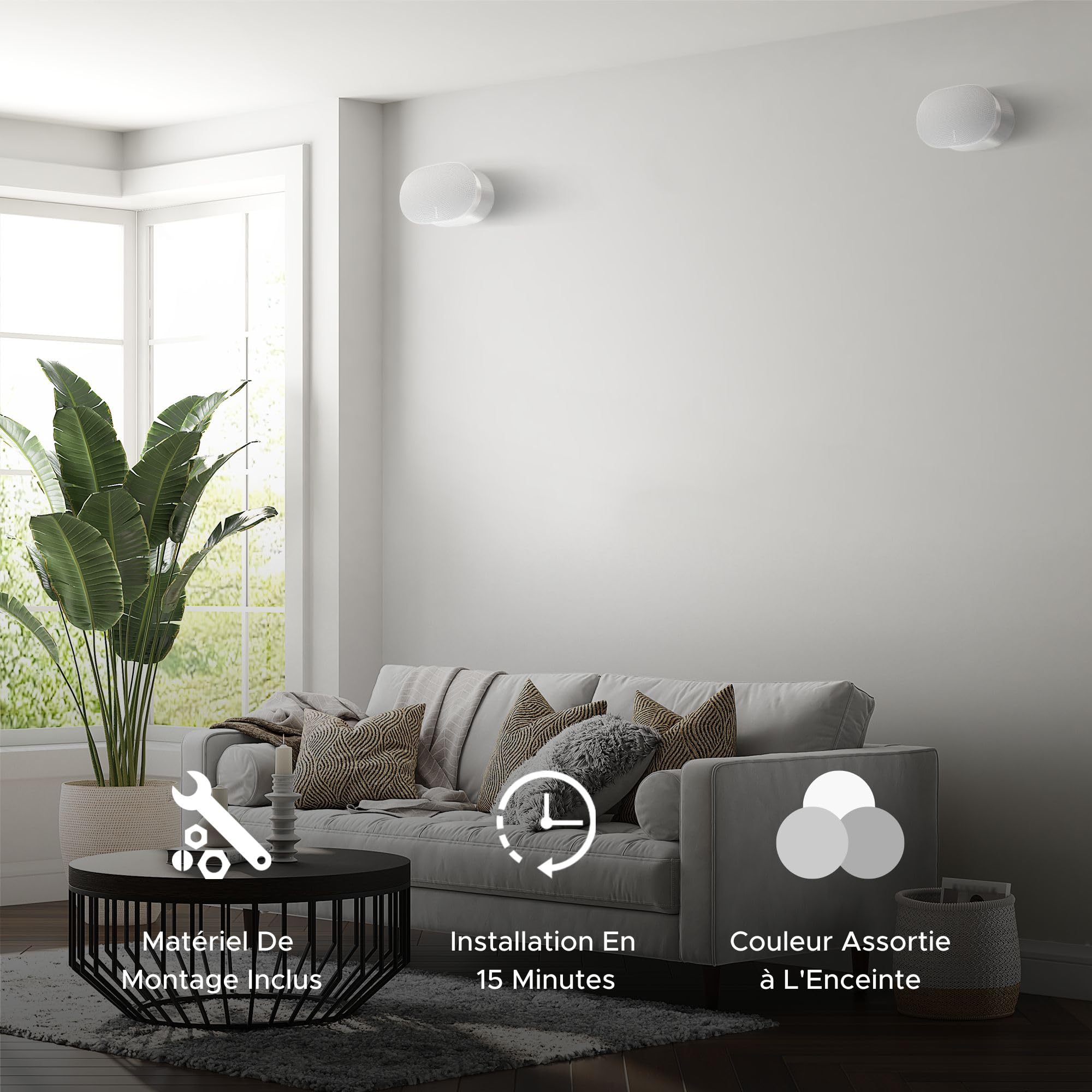 Sound Bass ERA300 Support Mural, Inclinable et Pivotant, Blanc, Simple (1 pièce), Compatible avec Sonos ERA 300, Installation Facile, Kit de Fixation Inclus
