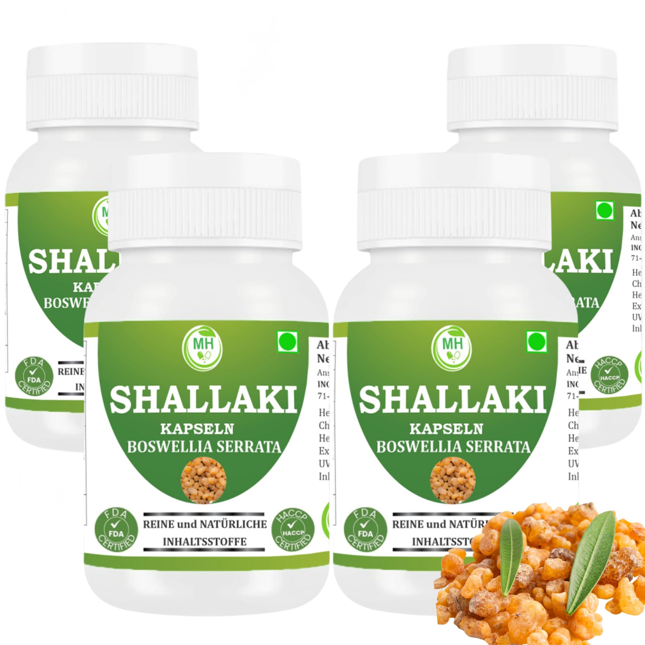 Morsan Shallaki-Kapseln 500 mg – 240 vegane Kapseln | Boswellia serrata | Pflanzliches Nahrungsergänzungsmittel | Vegan und nach ayurvedischer Tradition hergestellt | 4-er Pack