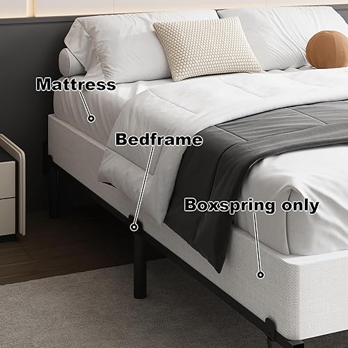 Miniatura 7 de UOMEUR Base de cama King Box Spring de 9 pulgadas, 3000 libras, base de colchón de metal resistente, sin herramientas, fácil montaje, sin ruido 9a