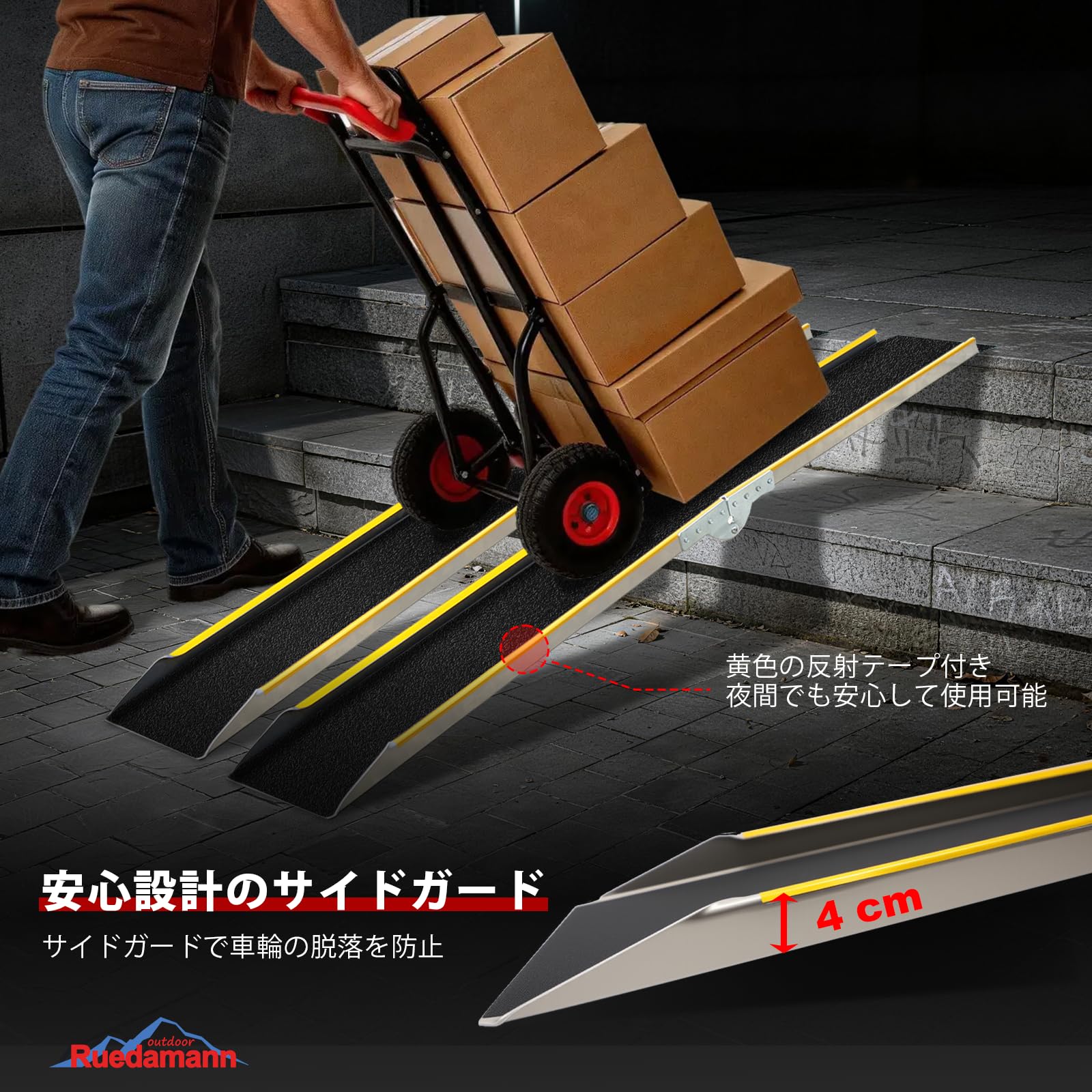 Amazon.co.jp: Ruedamann ラダーレール 長さ180cm 耐荷重300kg バイク