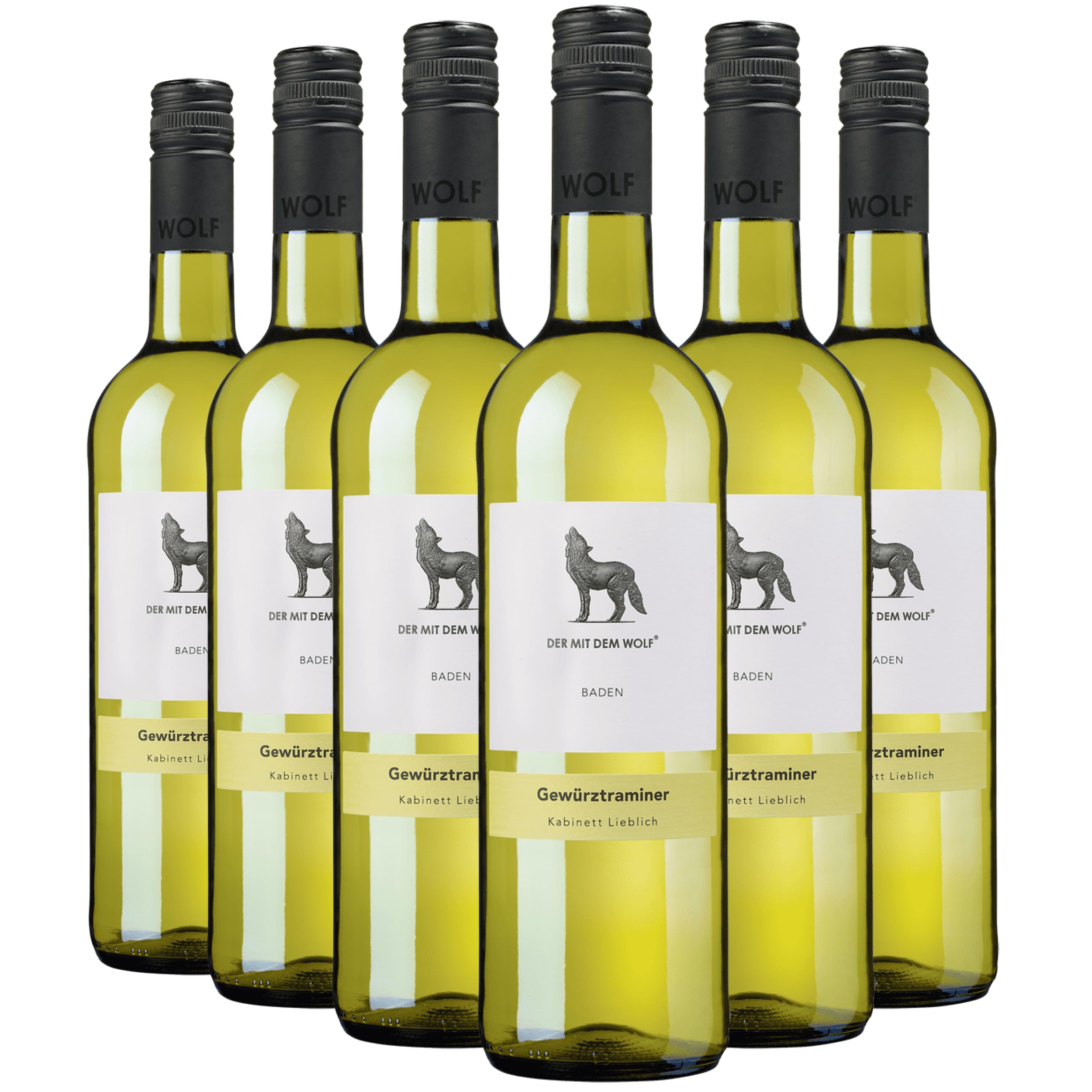 Wolfenweiler Dürrenberg Gewürztraminer Weißwein lieblich - Kabinettwein aus dem Markgräflerland, aromatisch würzig mit Rosenduft (6 x 0,75l)
