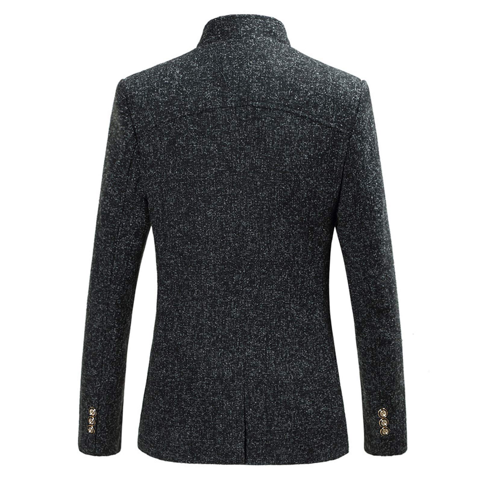 Forros Polares para Hombre, Traje de Hombre, Abrigo de Manga Larga de otoño de Invierno de Talla Grande, Abrigos y Chaquetas de Hombre con Botones de un Pecho