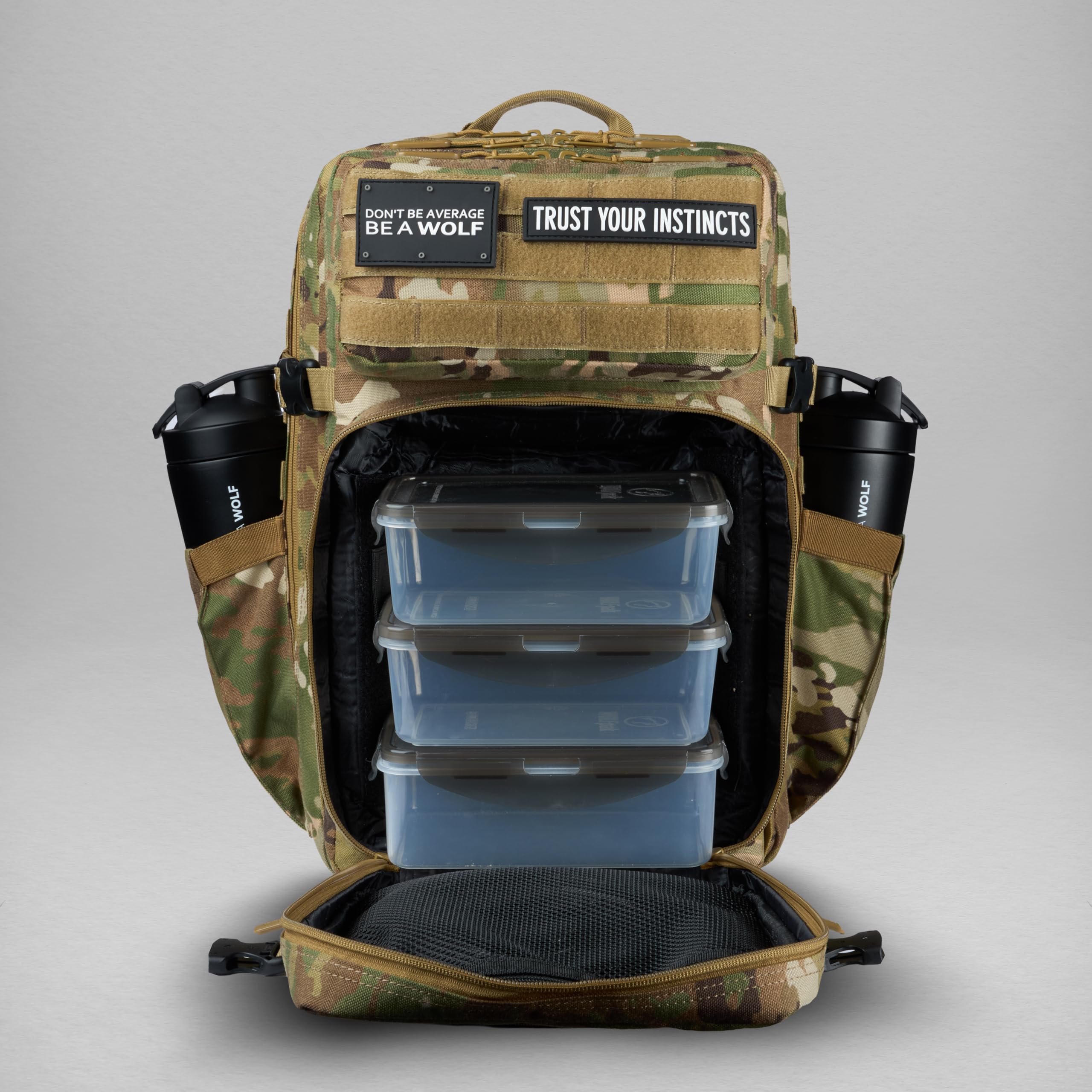 WOLFpak 45L Meal Prep Management Backpack | With Built-In Cooler, Easily Store and Carry Food Containers | Extra Large Military Rucksack for Gear,