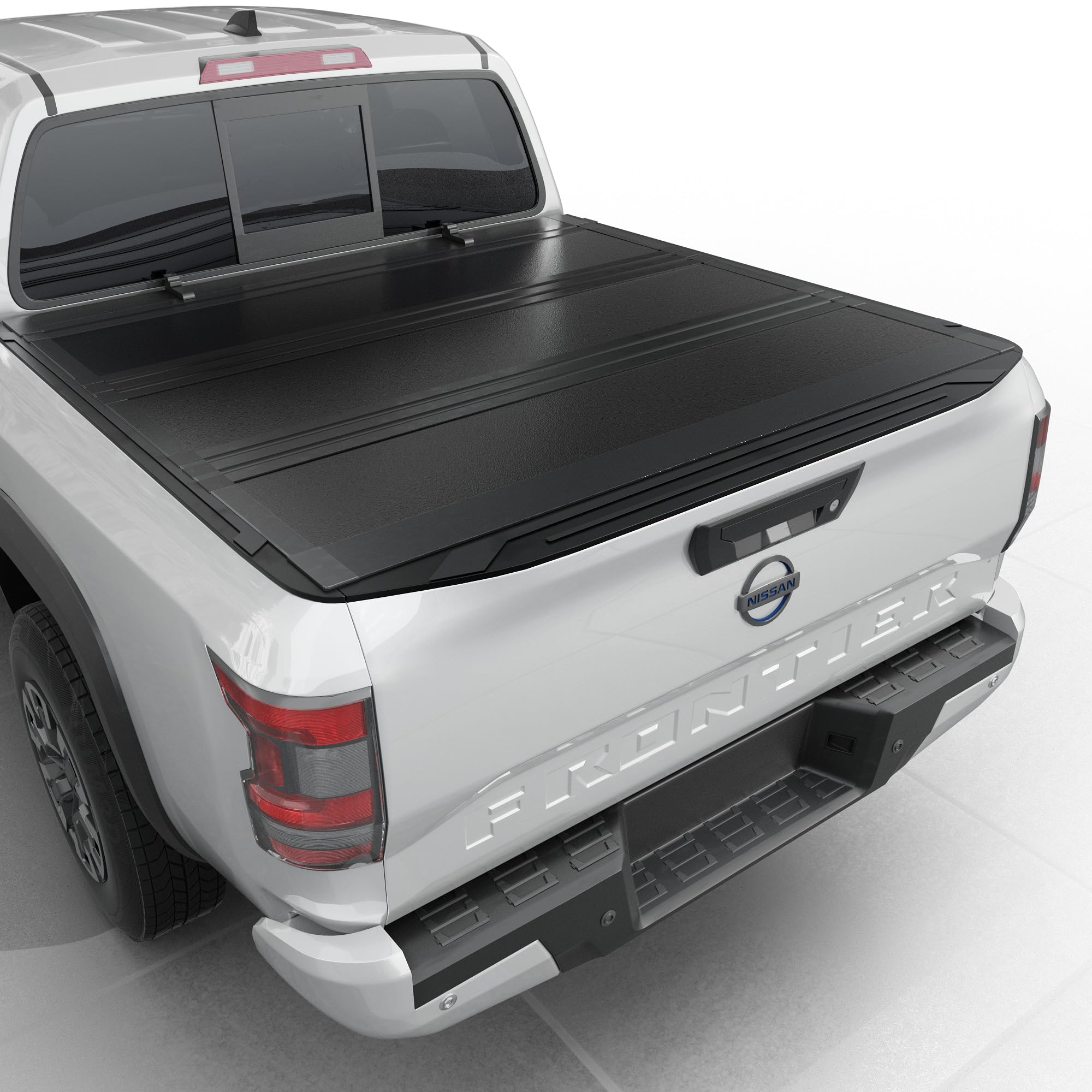 Toptiny Low Profile Flip Up Truck Bed Tonneau Cover Fits 2005-2021 Nissan Frontier 5' Bed (60")