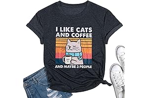 Cat Lovers Coffee and Friends Graphic Tee
