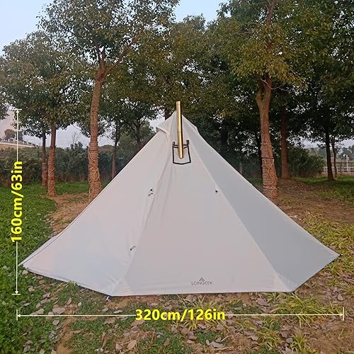 Miniatura 2 de Longeek Tienda de campaña para 2-4 personas 4 estaciones Mochilero ultraligero fácil hasta tipi caliente
