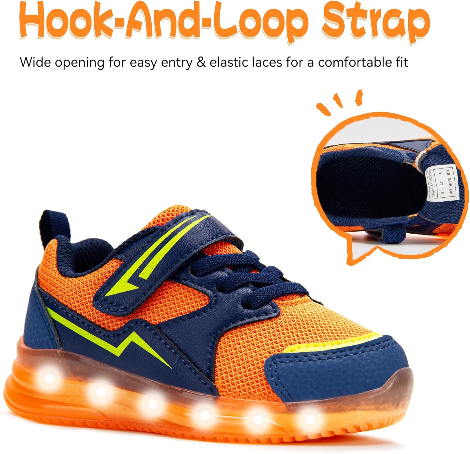 SKYWHEEL Toddler Girls Boys Light up Shoes LED Flashing Lightweight Mesh Breathable Walking Sneakers for Toddler and Little Kids Running - Image 3