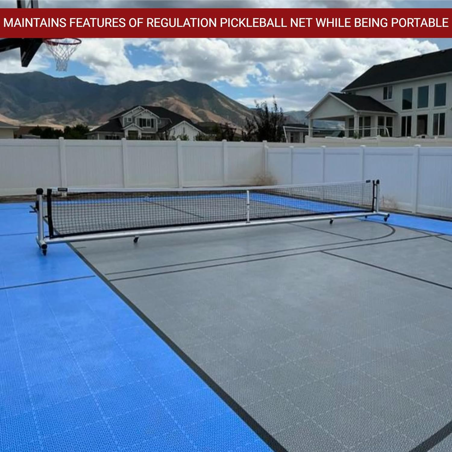 Dominator PRO Portable Pickleball Net - Heavy Duty USAPA Compliant Portable Regulation Pickleball Net - Indoor/Outdoor Aluminum Rust Proof Frame w/Adjustable Net Tension & Locking Wheels