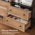 FINETONES 71" Tall Bookshelf with 4 Drawers, 6-Tier Double Wide Bookshelf and Bookcase with Storage, Tall Bookshelf Large Bookshelf Standing Book Cabinet for Home Office, Brown/Black