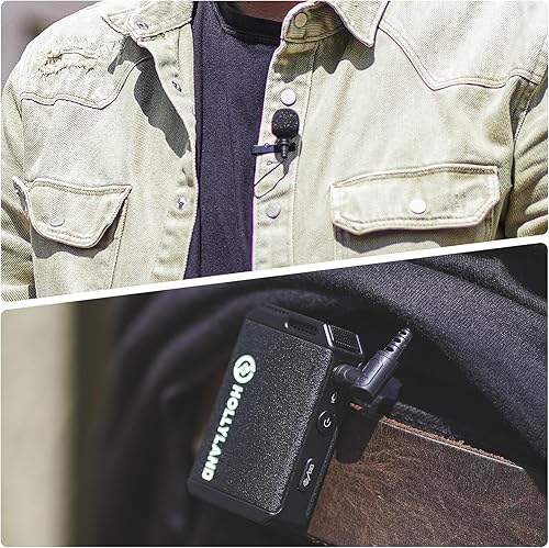Miniatura 5 de Hollyland - Micrófono de solapa externo con conector de audio de 0.138 in, compatible con el sistema de micrófono Lark Max, negro, (paquete de 2)