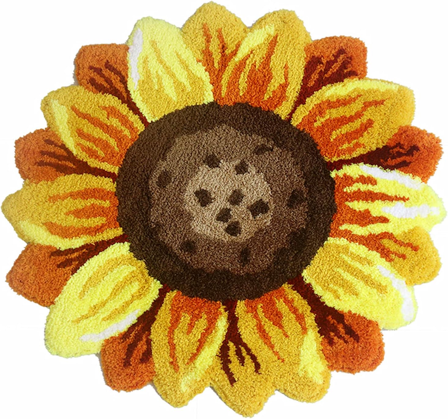 UKELER Sunflower Bath Rug for Bathroom 2' Washable Soft Flower Area Rugs Kitchen Mat